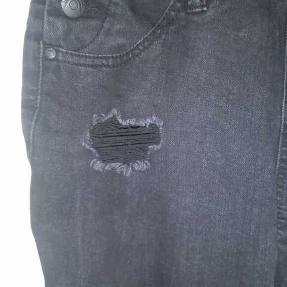 Blue Spice Black Distressed Denim Overalls-Size 0-Skinny Leg-Pockets-Adjustable - Picture 7 of 11